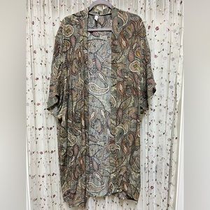 100% rayon paisley print kimono/coverup